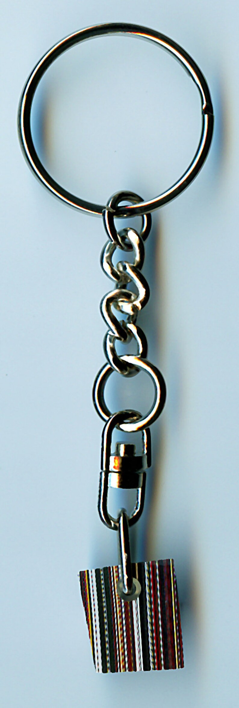 14.97mm x 15.55mm x 12.33mm Fordite Key Chain 1757