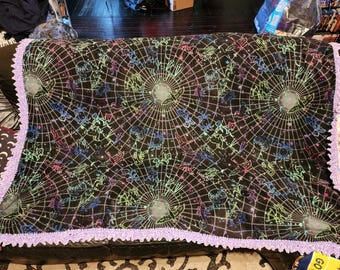 Neon Constellations 2 Sided Fleece Blanket with Velvet Edging 60"x90"