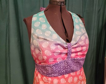 Springtime Gradient 100% Cotton Retro Kitchen Apron