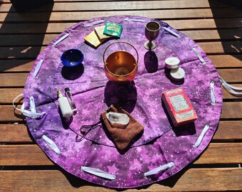 Purple Starburst Portable Drawstring Altar Bag