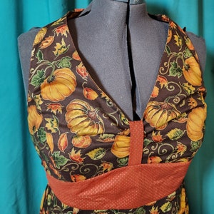 Pompoenen &Kalebassen Herfst 100% Retro Halter Keukenschort