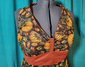 Pumpkins & Gourds Autumnal 100% Retro Halter Kitchen Apron