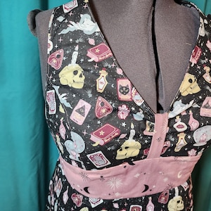 Midnight Magic 100% katoen retro halter keukenschort