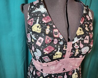 Midnight Magic 100% Cotton Retro Halter Kitchen Apron
