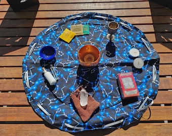 Black and Blue Constellations Portable Drawstring Altar Bag