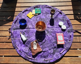 Purple Celestial Portable Drawstring Altar Bag