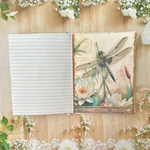 Dragonfly Writing Journal: Coffee Dyed Paper, Handmade Ephemera imagem 11