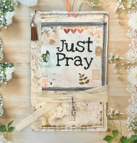 Prayer, faith coffee dyed writing journal or naked junk journal, eco friendly