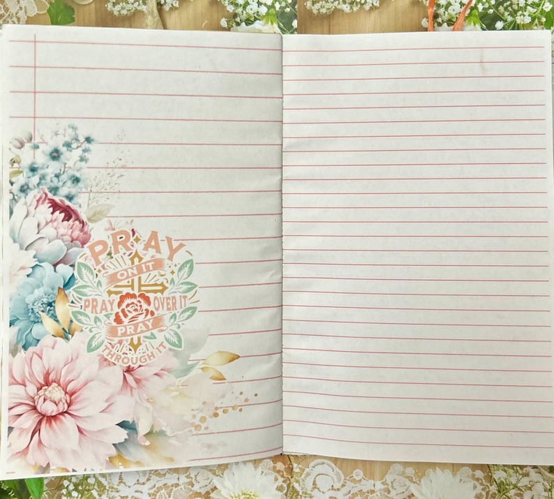 Prayer, faith coffee dyed writing journal or naked junk journal, eco friendly image 4