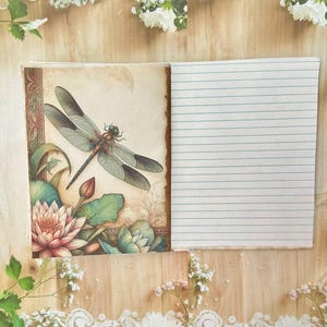 Dragonfly Writing Journal: Coffee Dyed Paper, Handmade Ephemera imagem 8