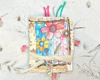 Mini Staggered Junk Journal, Mixed Media Art Album