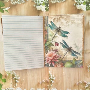 Dragonfly Writing Journal: Coffee Dyed Paper, Handmade Ephemera imagem 5
