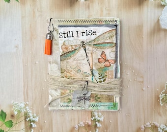 Dragonfly Writing Journal: Coffee Dyed Paper, Handmade Ephemera