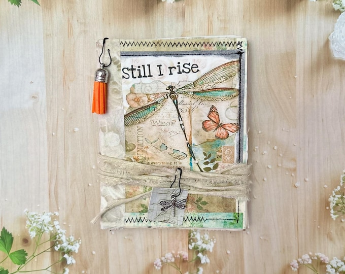 Dragonfly Writing Journal: Coffee Dyed Paper, Handmade Ephemera