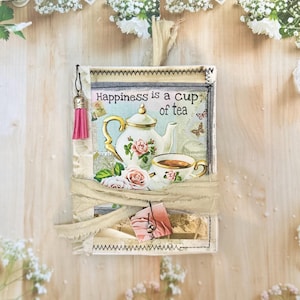 Tea Theme Junk Journal: Coffee Dyed Handmade Writing Journal