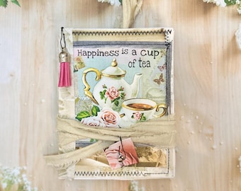 Tea Theme Junk Journal: Coffee Dyed Handmade Writing Journal