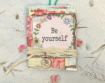 Mini Staggered Junk Journal, Mixed Media Art Album
