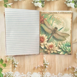 Dragonfly Writing Journal: Coffee Dyed Paper, Handmade Ephemera imagem 9
