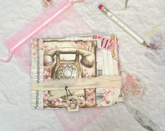 Inspirational Fragments Junk Journal, Staggered Mini notebook , Eco-Friendly