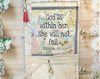 Prayer, faith coffee dyed writing journal, blank junk journal, eco friendly