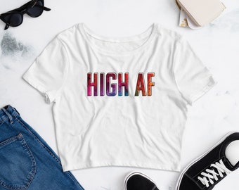 Women’s HIGH AF Crop Tee - Skydiver Gift