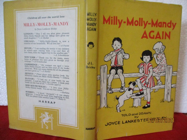 Joyce Lankester Milly Molly Mandy Again 1960 HCDJ vintage book image 1