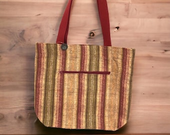 Large Market Tote Bag with Outer Zipper