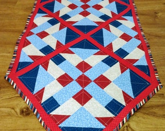 Red, White, and Blue Quilted Table Runner