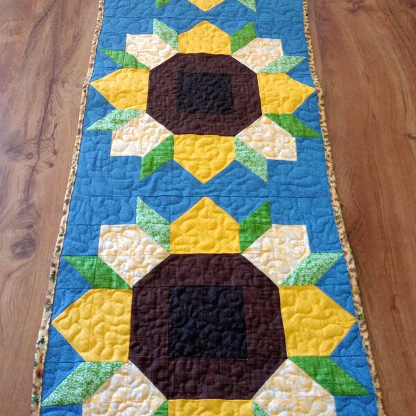 Sunflower Quilted Table Runner