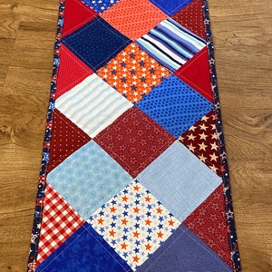 Stars and Stripes Quilted Table Runner