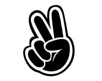 peace sign hand etsy
