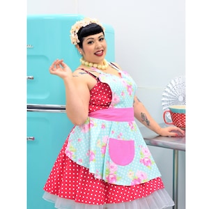 Shabby Chic Pin Up Apron Cottagecore Aprons For Women Cute Aprons With Pockets image 1