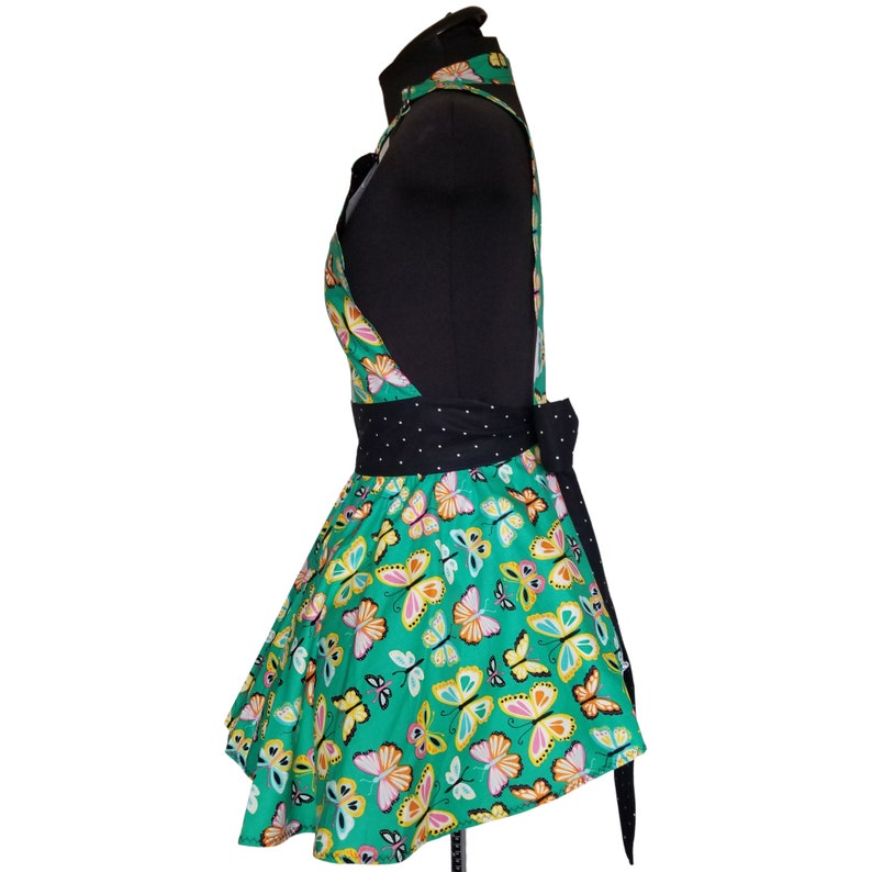 Green Butterflies Aprons for Women Apron with Pockets Butterfly Retro Apron Butterfly Lover Gift image 7