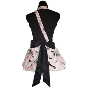 Pink Boudoir Apron Sexy Aprons For Women Vintage Glamour Apron Classic Pink Kitchen image 8