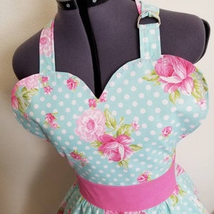 Shabby Chic Pin Up Apron Cottagecore Aprons For Women Cute Aprons With Pockets image 4