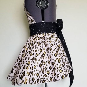 Pink Leopard Print Baking Apron Animal Print Apron With Pockets Pinup Apron Gift for Women image 8