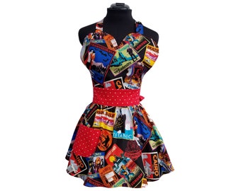 Horror Movie Halloween Apron - Vintage Horror Lover Gift  - Halloween Gothic Apron - Classic Monster Movie