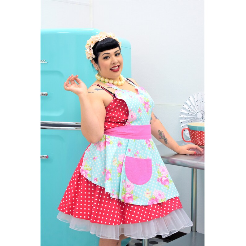 Shabby Chic Pin Up Apron Cottagecore Aprons For Women Cute Aprons With Pockets image 1