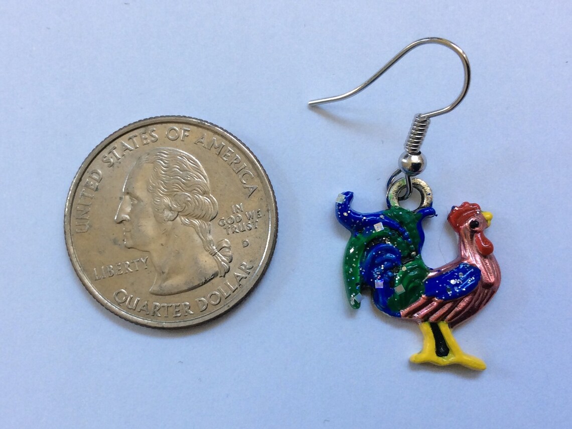 ROOSTER Earrings. Chicken Earrings. Bird Earrings. Cock Etsy