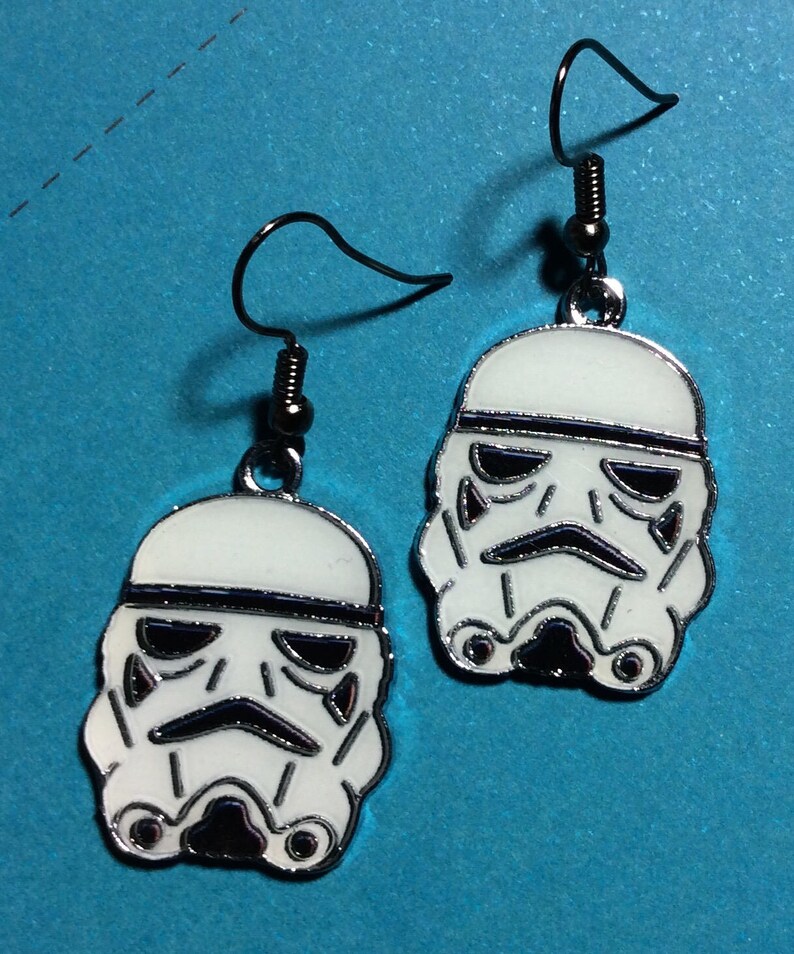 Star Wars earrings inspired. Storm trooper earrings. Sci Fi. Etsy