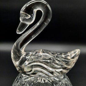 Vintage Art Glass Swan, Manganese Glass
