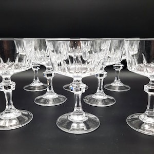 Vintage Crystal Champagne Glasses with Vertical Cuts, Esprit by Princess House, Set of 8