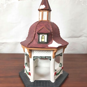 Vintage Porcelain Christmas Gazebo, Santa&#39;s Workbench Collection
