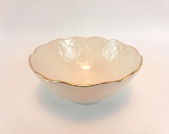 Lenox Ivory Porcelain Bon Bon Dish with Gold Trim
