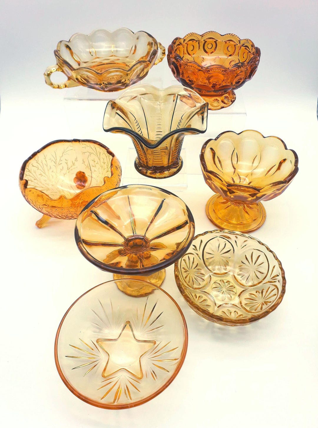 Vintage Amber Glass Bowls