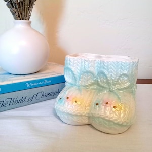 Vintage Nursery Decor, Baby Bootie Planter