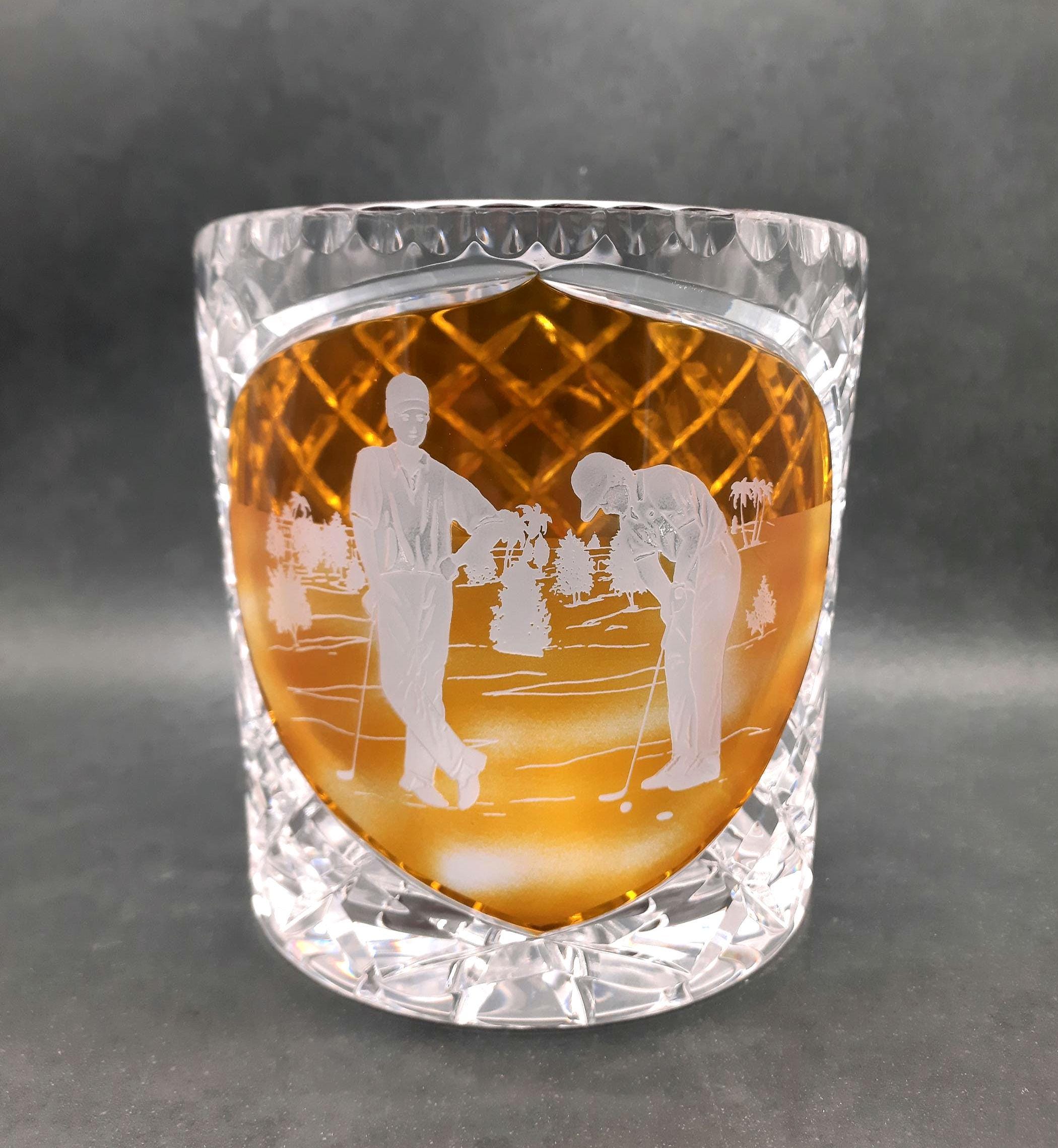ポーランド製 Julia ユリア クリスタルガラス 花瓶 琥珀色 白鳥デザイン Vintage Amber Julia Crystal - Etsy