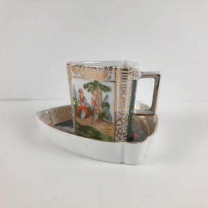 Vintage Hal-Sey Fifth Triangular Demitasse Tea Cup & Saucer