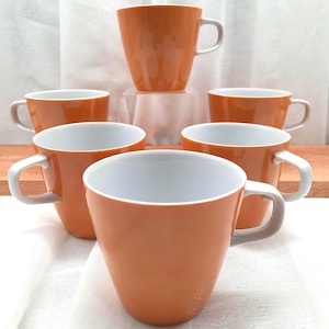 Juego de seis tazas vintage de té y café Mikasa Elite Persimmon