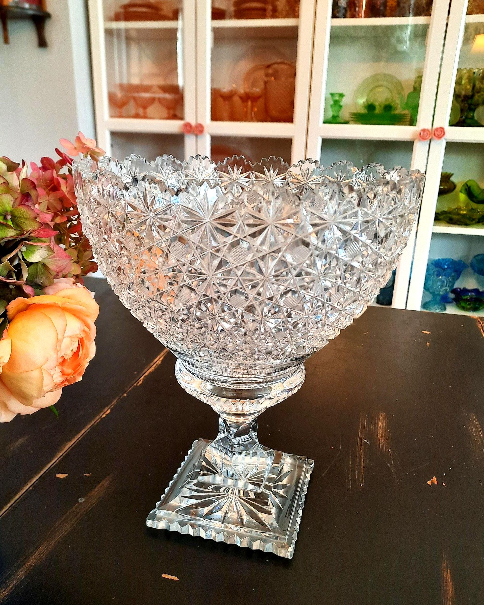 German Vintage Crystal Punch Bowl - Etsy